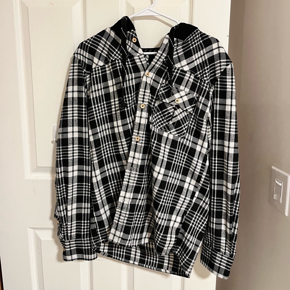 Gongshow Hooded Flannel, Size Medium